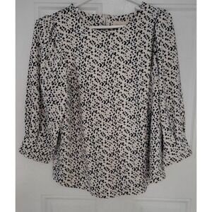 MELLÓDAY Cheetah Women's Print  Blouse 3/4 Sleeve Size 1X NWT